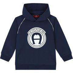 Logo Print Hooded Jumper