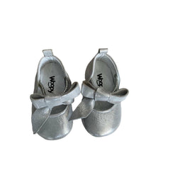 Rosebud Leather Shoes - Silver