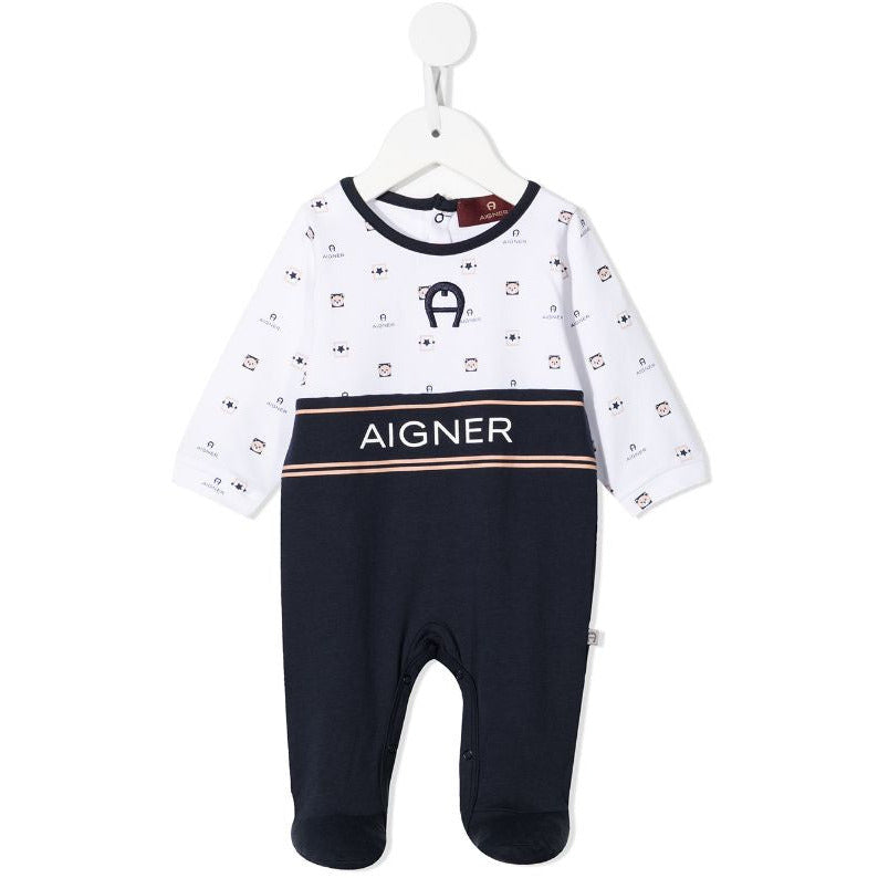 Logo Print Cotton Overall Set