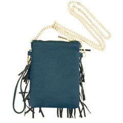 Shoulder Bag With Fringes And Studs