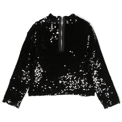 CEREMONY SEQUIN EMBELLISHED MOCK NECK TOP