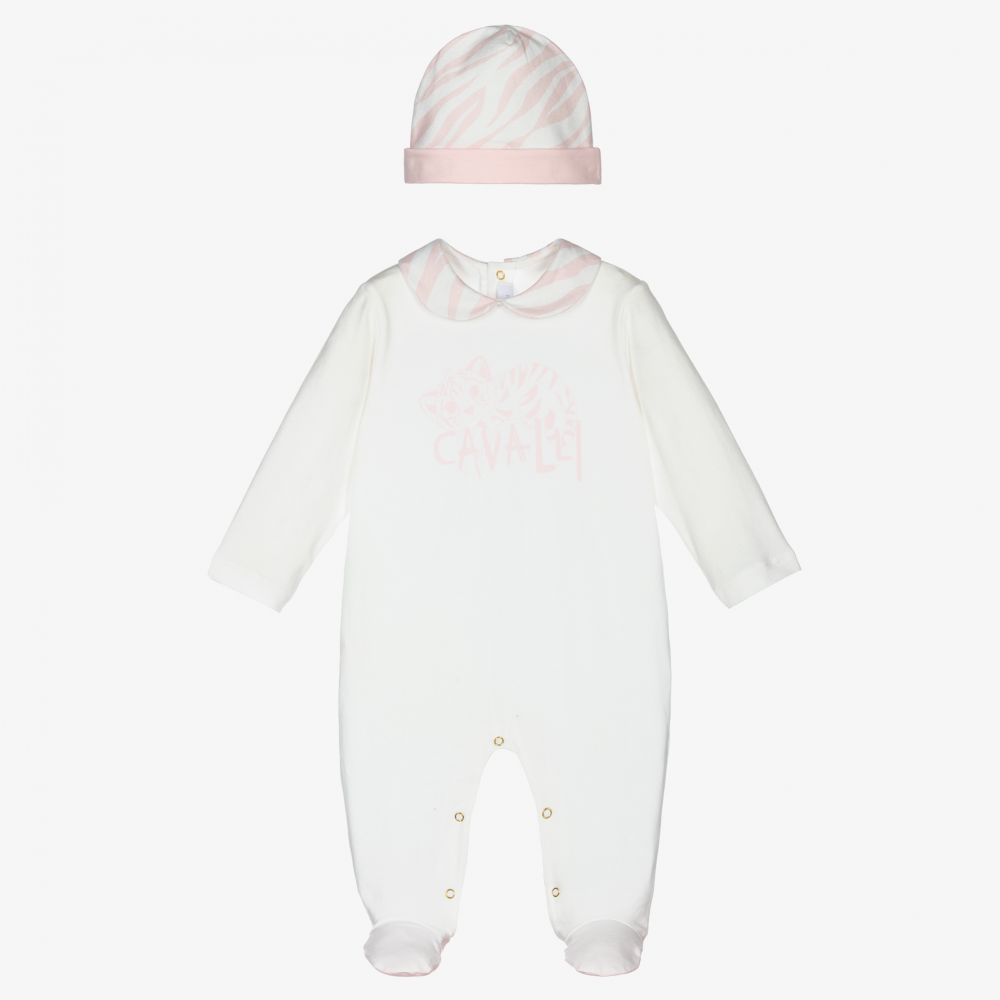 Ivory And Baby Pink Overall Set