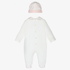 Ivory And Baby Pink Overall Set